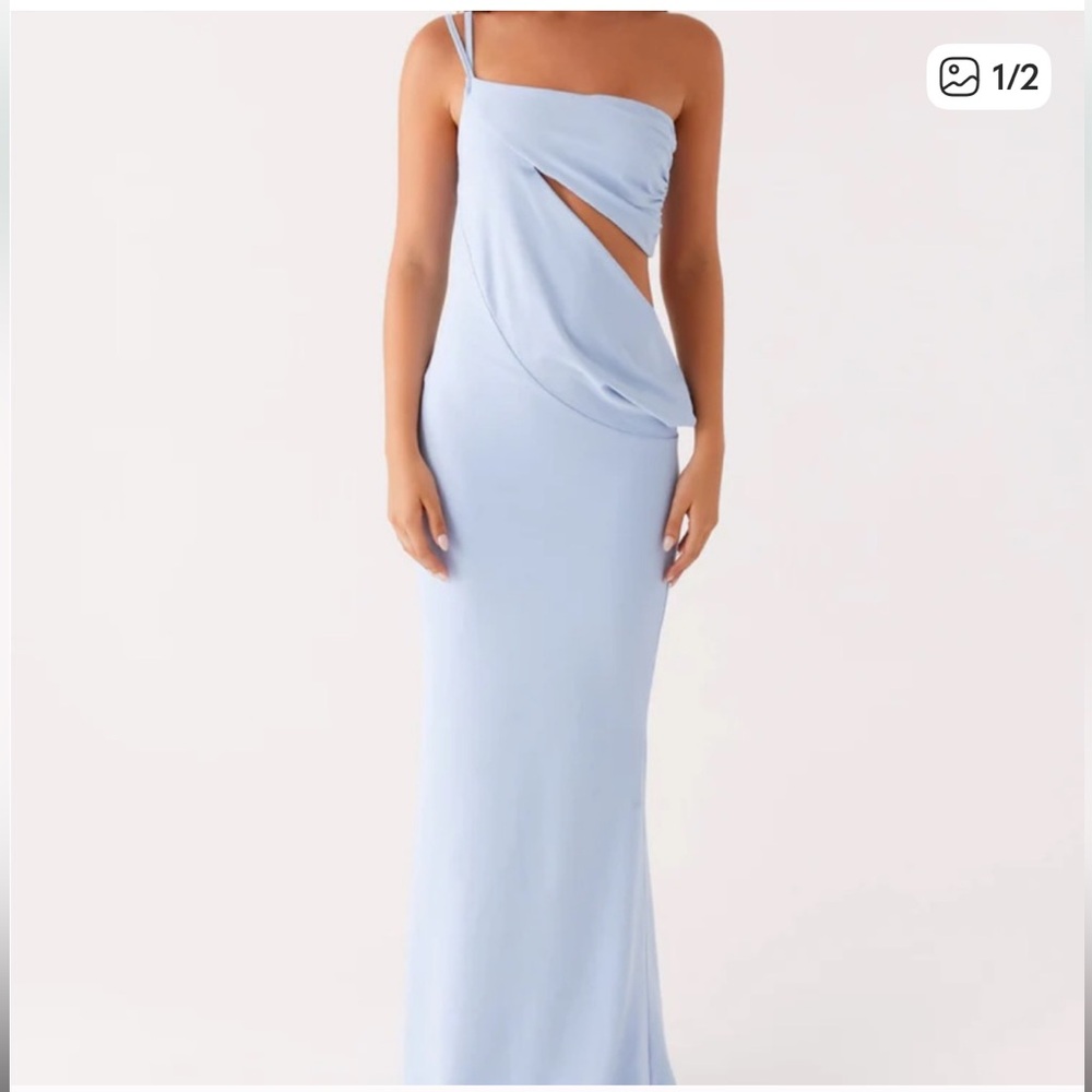 Peppermayo Dani Light Blue One Shoulder Dress